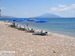 Het zand-kiezelstrand bij Heraion (Ireon) - Eiland Samos