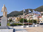 Griekse vlaggen in Samos stad - Eiland Samos